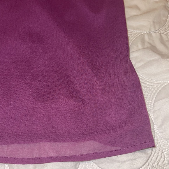 Merona Magenta Chiffon Fully Lined Flounce Sleeve Blouse - Picture 7 of 12